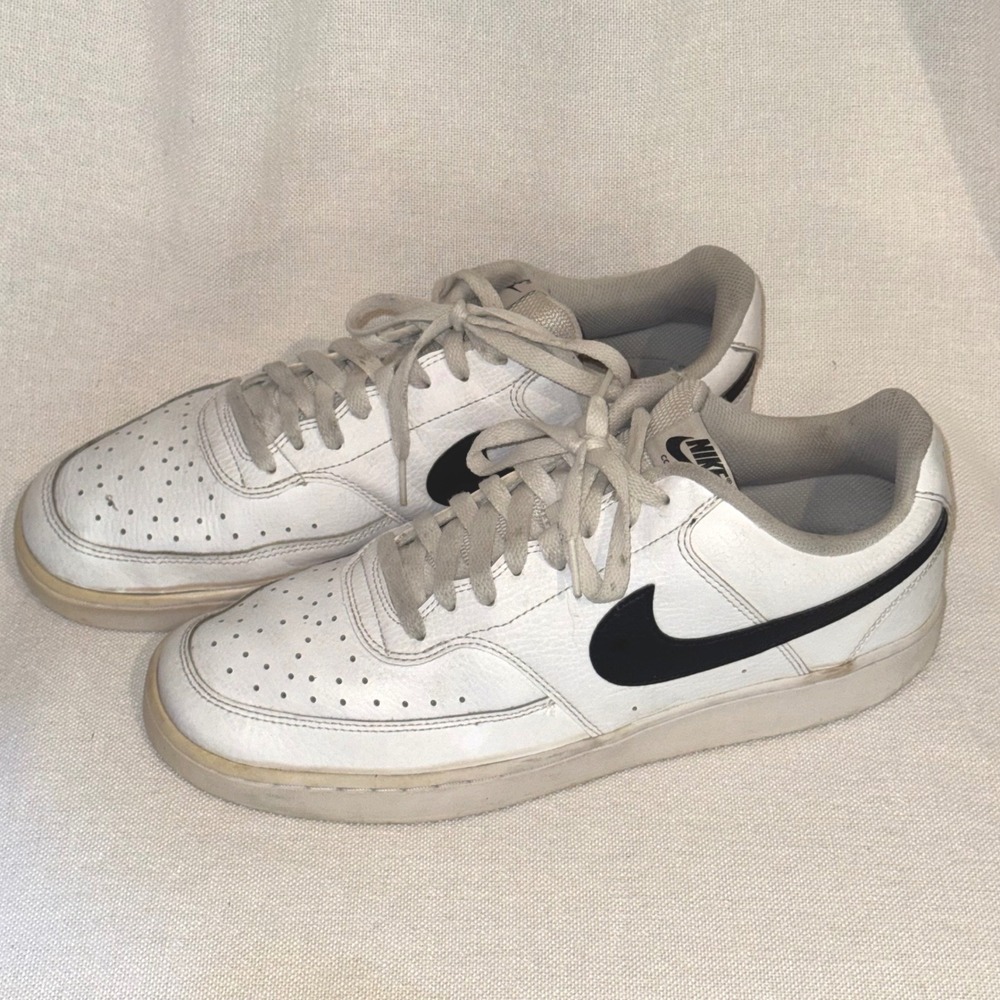 Nike Court Vision Low CD5463-101 White Black Sneakers Men's 12